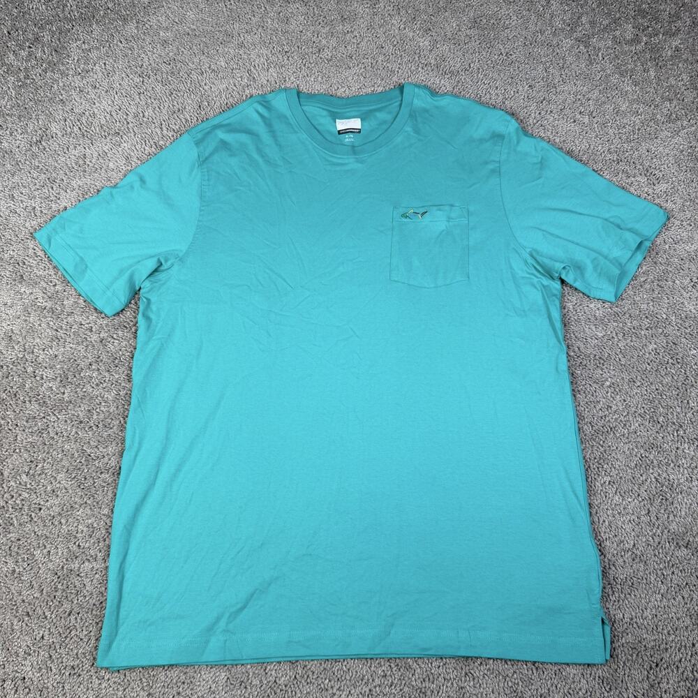 Greg Norman Shirt Mens XL Green Pocket Logo Short Sleeve Crew Neck Tagless